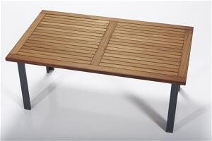 Masa de cafea pentru gradina / terasa, din aluminiu si lemn Assento Outdoor Maro / Antracit, L110xl65xH40 cm